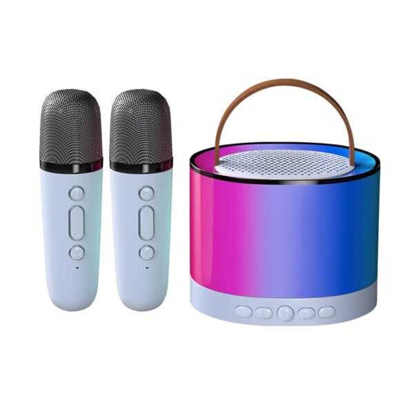 K52 Wireless Portable Bluetooth Speaker Multifunction with 1-2 Microphone RGB Music Player Karaoke Machine for Child Home Gift